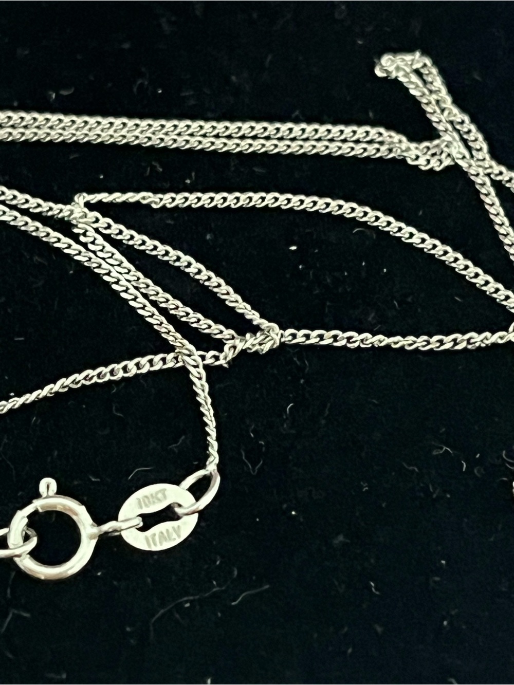 Maestro Italian solid 10k white gold curb Chain Necklace - Picture 4 of 8